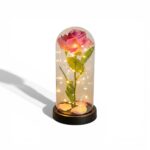 Wieczna Róża w Szkle LED – RÓŻOWA + Pudełko Prezentowe